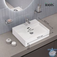 Умывальник накладной/подвесной, белый глянцевый, Bild, IDDIS, BILWS50i27