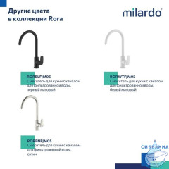 Смеситель для кухни с каналом для фильтрованной воды, глянцевый хром, Rora, Milardo, RORSBFJM05