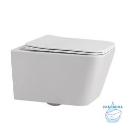 Комплект подвесной унитаз ABBER Rechteck AC1201 белый с инсталляцией AC0108 и кнопкой AC0126 хром глянцевый