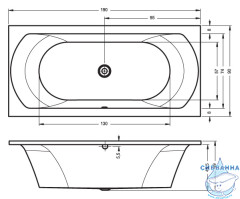 Акриловая ванна Riho Lima 190x90 с каркасом