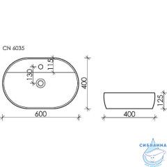 Раковина на столешницу 60 см Ceramicanova Element CN6035