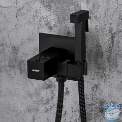 Встраиваемый смеситель с гигиеническим душем Gappo G7207-60 (черный матовый)