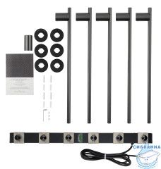 Полотенцесушитель электрический  Wonzon&Woghand Dortmund 58х77 WW-A365-GM (с возможностью скрытого подключения, подключение универсальное) (графит)