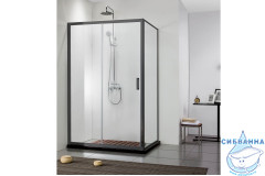 Боковая стенка Aquatek 100 AQ ARI WA 10020BL профиль черный, стекло прозрачное