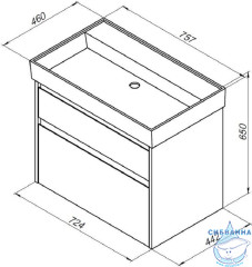 Тумба под раковину Aquanet Nova Lite 75 242272 белый глянец