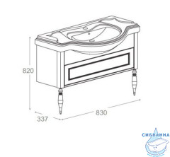 Тумба Roca America Evolution L 85 с раковиной America 85 молочный дуб