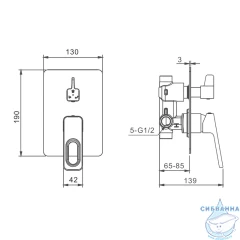 Встраиваемый смеситель для ванны Raglo R51.273.03 (сатин золотой)