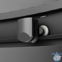 Душевое ограждение AM.PM Gem 100x100 W90G-401-100BT профиль черный, стекло прозрачное (без поддона)