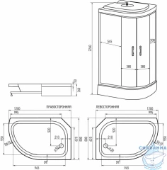 Душевая кабина Erlit ER351226R-С4-Rus 120x80 профиль хром, стекло тонированное
