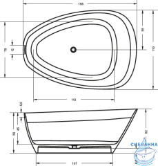 Ванна из искусственного мрамора Riho Toledo 160x110
