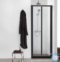 Дверь в нишу Encanto Belloblack 100 профиль черный, стекло прозрачное 