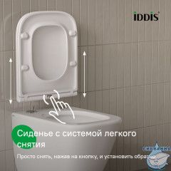 Унитаз подвесной безободковый c системой смыва Торнадо, Torr Q, IDDIS, TOQFDSEi25