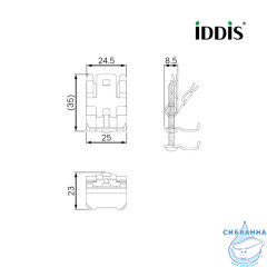 Комплект крепежей мойки к столешнице, 6 шт, 002, IDDIS, 002M006i77
