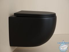 Унитаз подвесной безободковый Ceramicanova UP Rimless CN4007MB с сиденьем быстросъемным Soft Close (микролифт)
