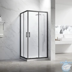 Душевое ограждение Veconi Rovigo 100x90 профиль черный, стекло прозрачное RV27B-10090-01-C8 (без поддона)