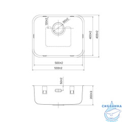 Мойка, нерж. сталь, графит, 533*433, Mate, IDDIS, MAT53GMi77