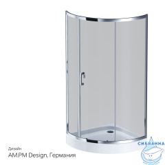 Душевое ограждение Am.Pm Like Solo Slide W83G-315-090CG 90x90 профиль хром, стекло тонированное (без поддона)