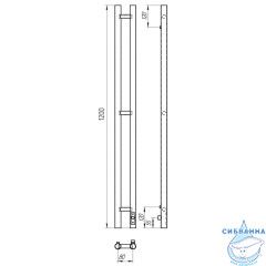 Полотенцесушитель электрический Laris Прайм 8х120 L (хром)