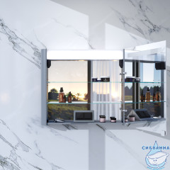 Шкаф-зеркало Am.Pm Sensation 80 L  серый шелк