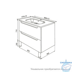 Тумба напольная, белая, 80 см, Edifice, IDDIS, EDI80WFi95. Подходит ум. 0108000i28