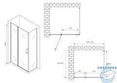 Душевое ограждение ABBER Sonnenstrand 110x90  AG04110MS-S90M профиль хром, стекло матовое (без поддона)