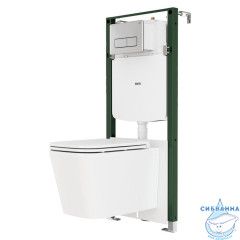 Комплект 3в1: подвесной унитаз, пневматическая инсталляция и клавиша смыва, Basic, IDDIS, BASBIPA5i73