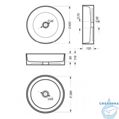 Раковина на столешницу 40 см Sanita Luxe Best Slim BST40SLWB01S