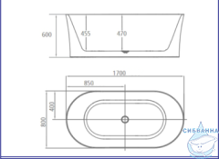 Ванна акриловая Calypso Avila 170x80