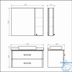 Шкаф-зеркало Comforty Амстердам 95 белый