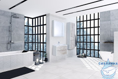 Тумба Roca Ronda 70 с раковиной Roca Gap 70 бетон/белый