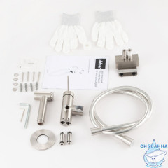 Смеситель ABBER Emotion 316 AF8825BST с гигиеническим душем, брашированная сталь
