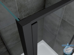 Душевое ограждение ABBER Sonnenstrand 80x90 профиль черный, стекло прозрачное AG04080B-S90B (без поддона)