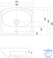Мебельная раковина Акватон Азов 45 1WH112449