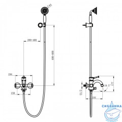 Смеситель для ванны Lemark Peretto LM6302RB с душевым гарнитуром (черный кофе)