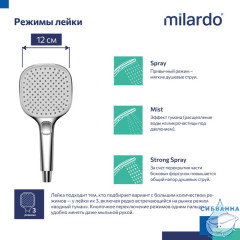 Лейка для душа, 3F, Ideal Spa, Milardo, ILS3FC0M18