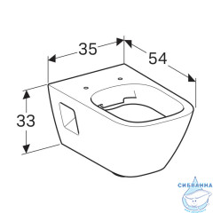 Унитаз подвесной безободковый Geberit Renova Plan 500.378.01.1  (без сиденья)