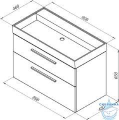 Тумба под раковину Aquanet Nova 90 242276 белый глянец