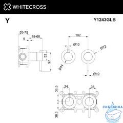 Смеситель скрытого монтажа на 3 потребителя WHITECROSS Y Y1243GLB (брашированное золото)
