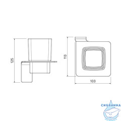 Подстаканник одинарный, матовое стекло, сплав металлов, Slide, хром, IDDIS, SLISCG1i45