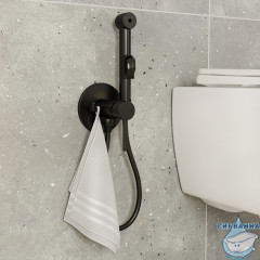 Встраиваемый смеситель с гигиеническим душем Iddis Spring 003BLR0i08 (черный матовый)