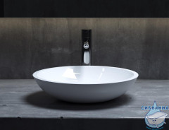 Раковина на столешницу 37 см Salini Callista (материал sapirit, белый глянцевый)