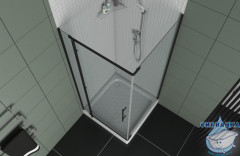 Душевое ограждение Encanto Belloblack 90x90 см профиль черный, стекло прозрачное ES090.3113B (без поддона)