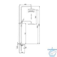Душевая система Frap F2484-9 320 1 режим (оружейная сталь)