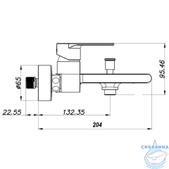 Смеситель для ванны Azario Delano AZ-15840511 (хром)