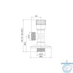 Кран угловой, с отражателем, 1/2; 1/2, кран-букса, латунь, IDDIS, 910B0P2C2CZ