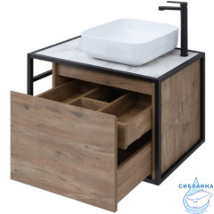Тумба Aquanet Nova Lite Loft 75R 261657 с раковиной City-1 39 дуб рустикальный