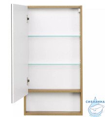 Шкаф-зеркало Акватон Сканди 45 белый глянцевый/дуб рустикальный