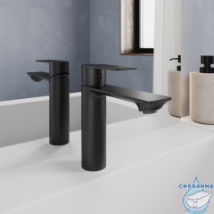 Смеситель для умывальника, чёрный матовый, Maze, Milardo, MAZBL00M01