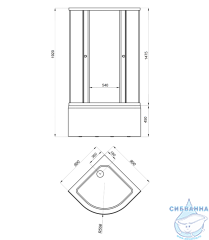 Душевое ограждение Тритон Стандард Б 90x90 профиль белый, стекло полосы Щ0000061799 (с поддоном)