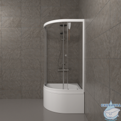 Душевое ограждение Тритон Ультра 90x90 Б профиль белый, стекло прозрачное Щ0000061800 (с поддоном)